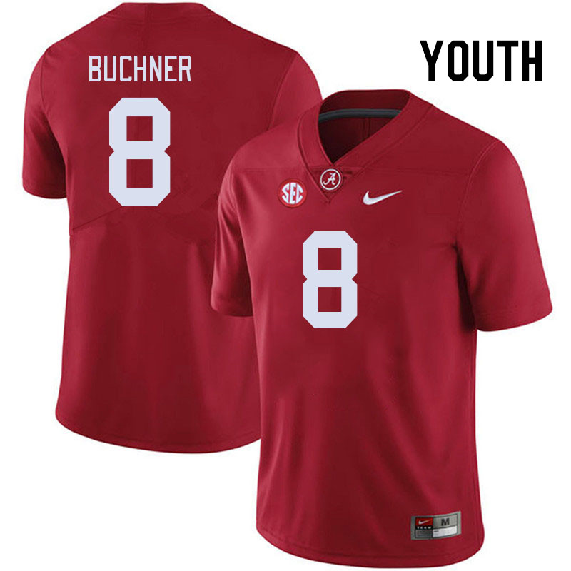 Youth #8 Tyler Buchner Alabama Crimson Tide College Footabll Jerseys Stitched Sale-Crimson
